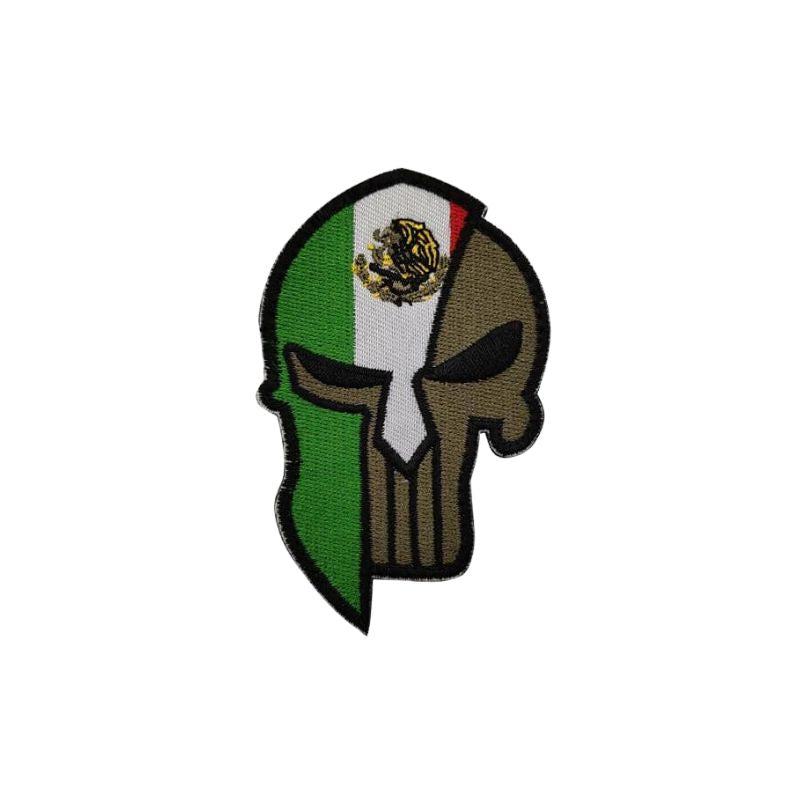 Mexican Flag Skull Velcro Patch