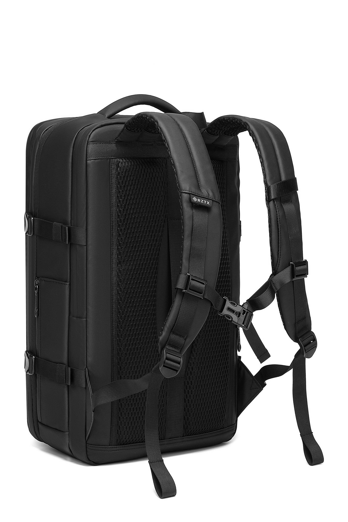 Back panel of the Executive Pro Backpack 35L showing padded straps and RZTX tag