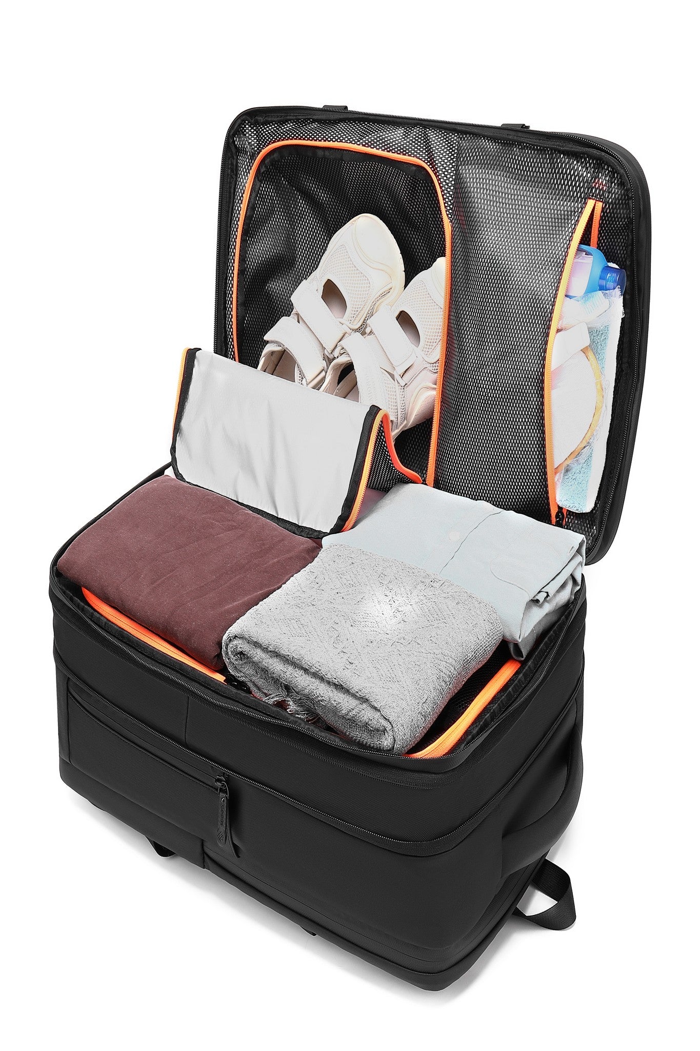Close-up of the water-resistant coated fabric texture on the Executive Pro Backpack 35L