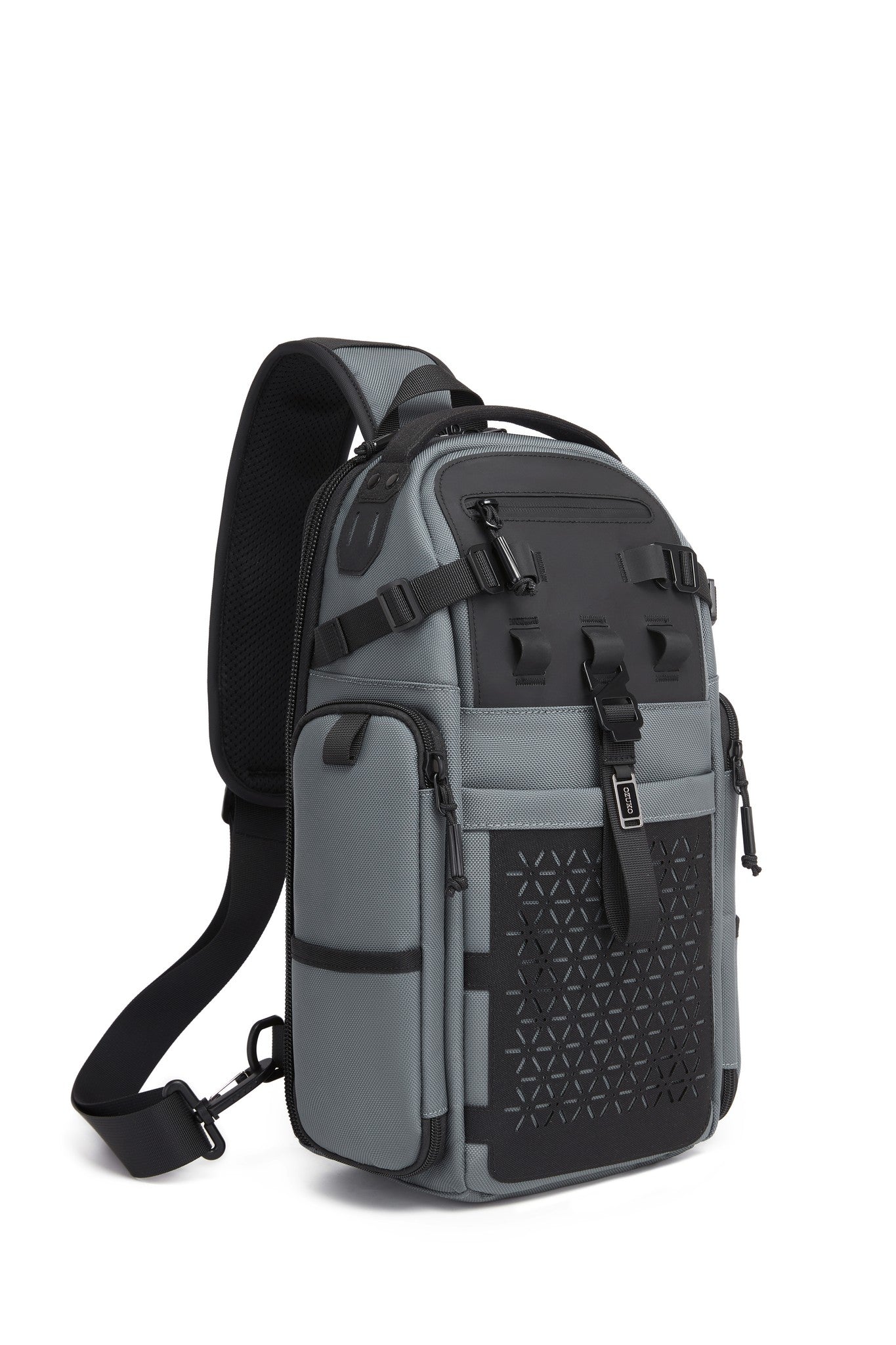 Ridge Sling Backpack 12L in Gray - three-quarter front view from the opposite angle