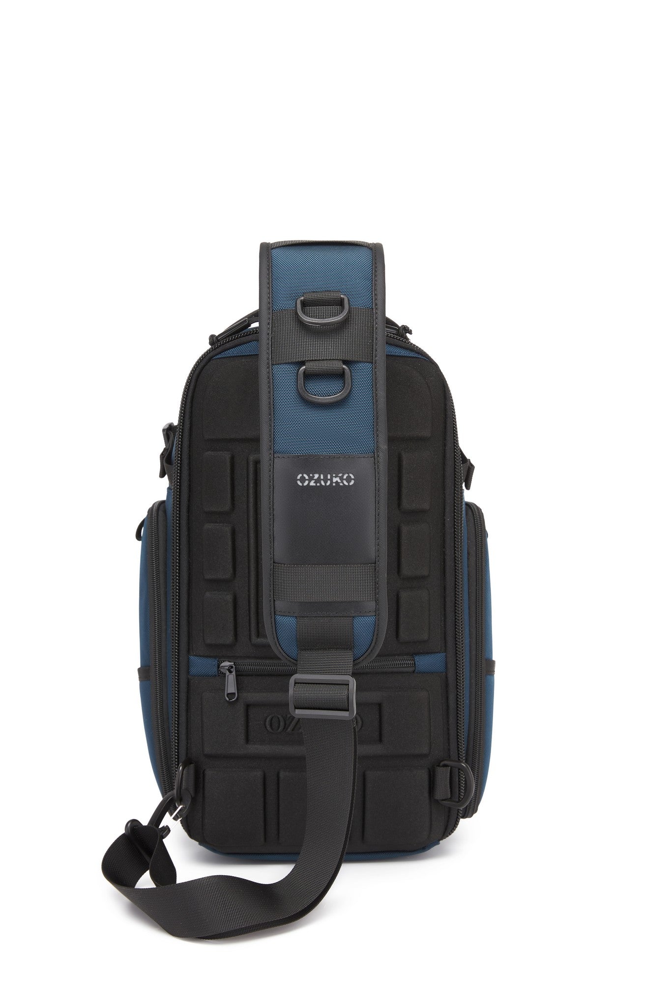 Ridge Sling Backpack 12L in Blue - back view showing the padded back panel and adjustable sling strap