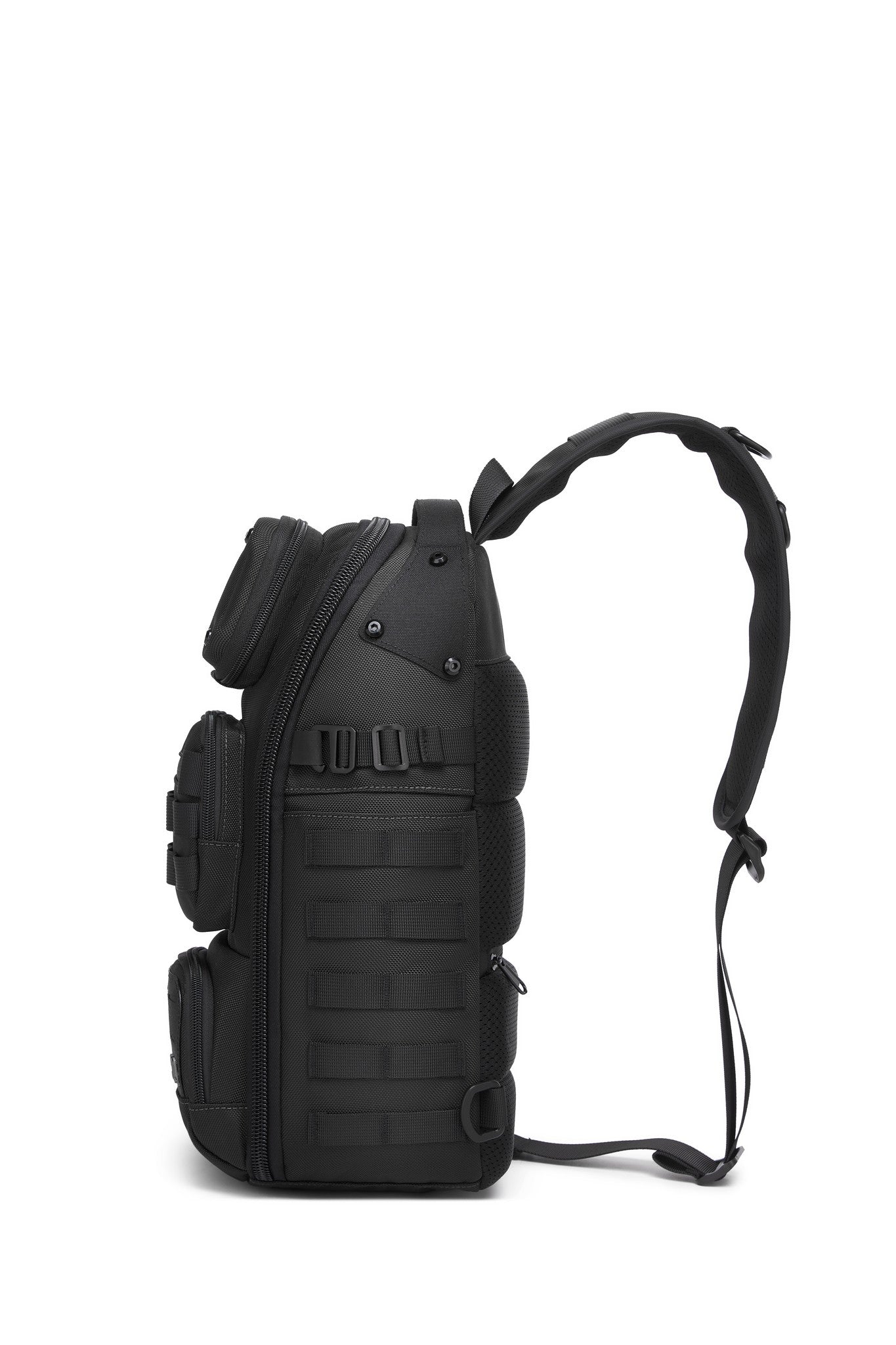 Daytrip Backpack 12L in Black - back view showing the padded back panel and adjustable sling strap