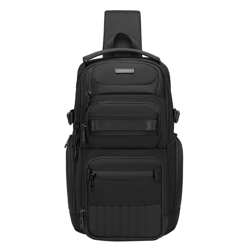 Ridge Sling 8L in Black, isolated three-quarter front view